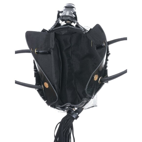 Zebra Shape Tote / Crossbody Bag NWT – Vegan Leather Sequin Statement Bag - Picture 7 of 7